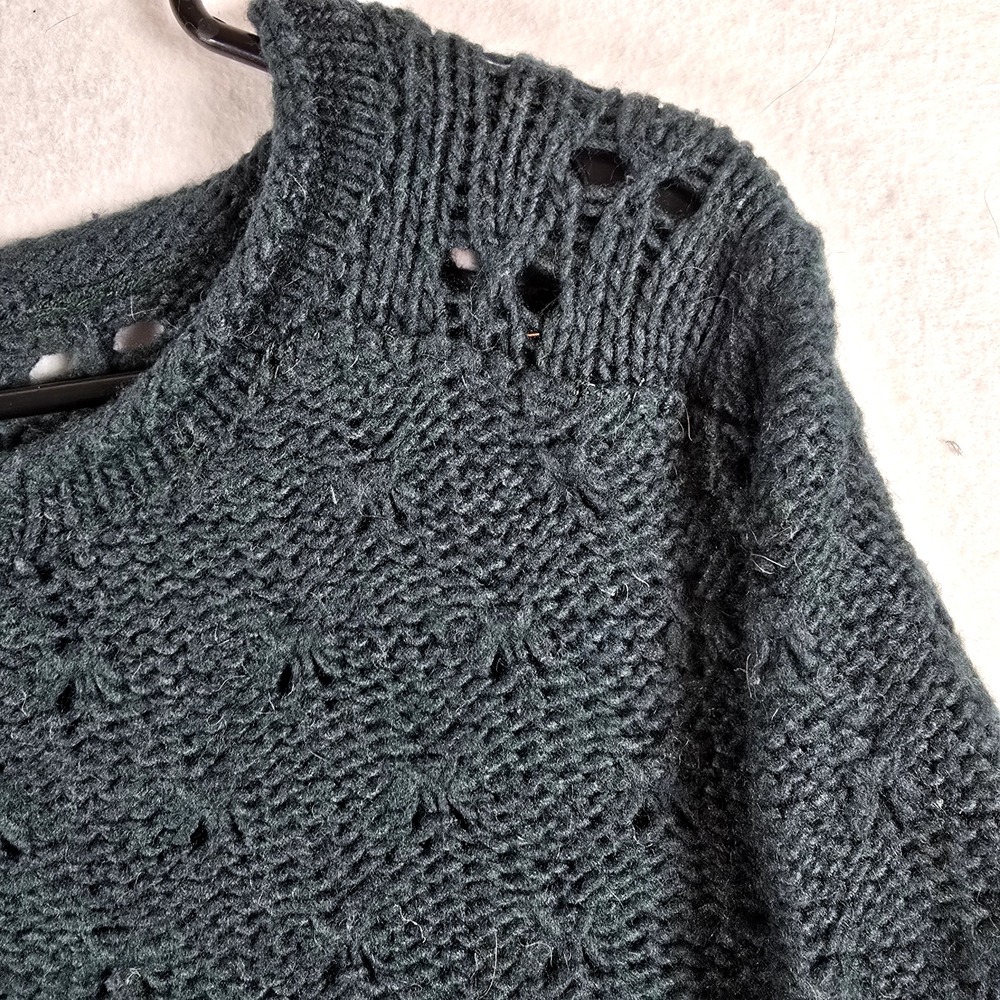 Eddie Bauer Roll Neck Sweater‎ Womens Small Green Knit Wool Camel Blend - Picture 4 of 11